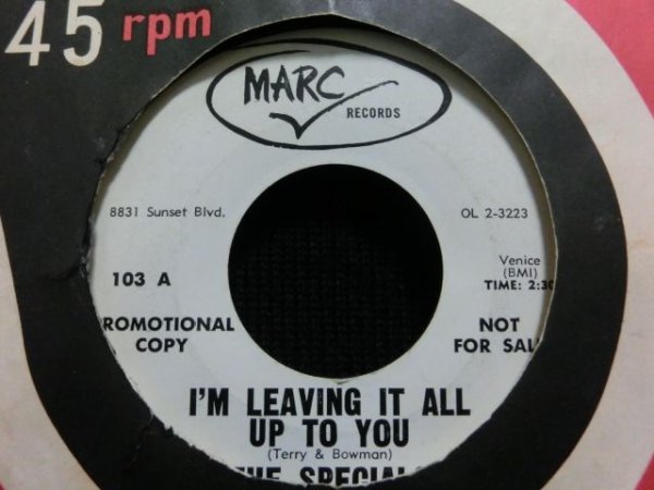 画像1: THE OLYMPICS変名/DON & DEWEYカバー★THE SPECIALS-『I'M LEAVING IT ALL UP TO YOU』 (1)