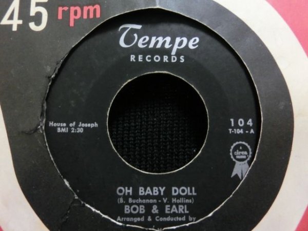 画像1: 初期ノーザン/45オンリー★BOB & EARL-『OH BABY DOLL』 (1)